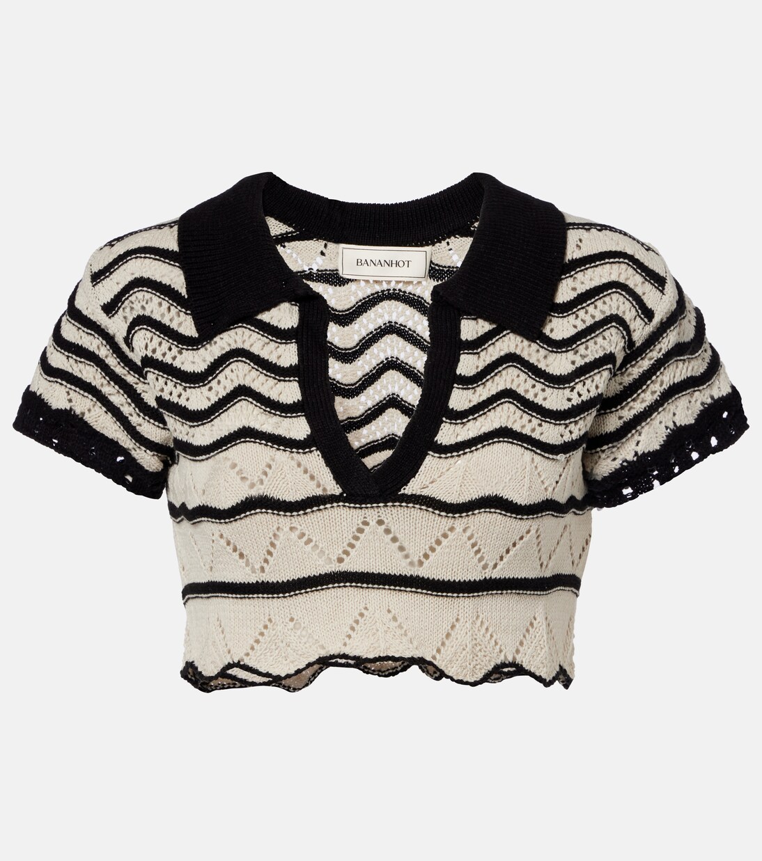 Crop top calado Coco en mezcla de algodón | Bananhot