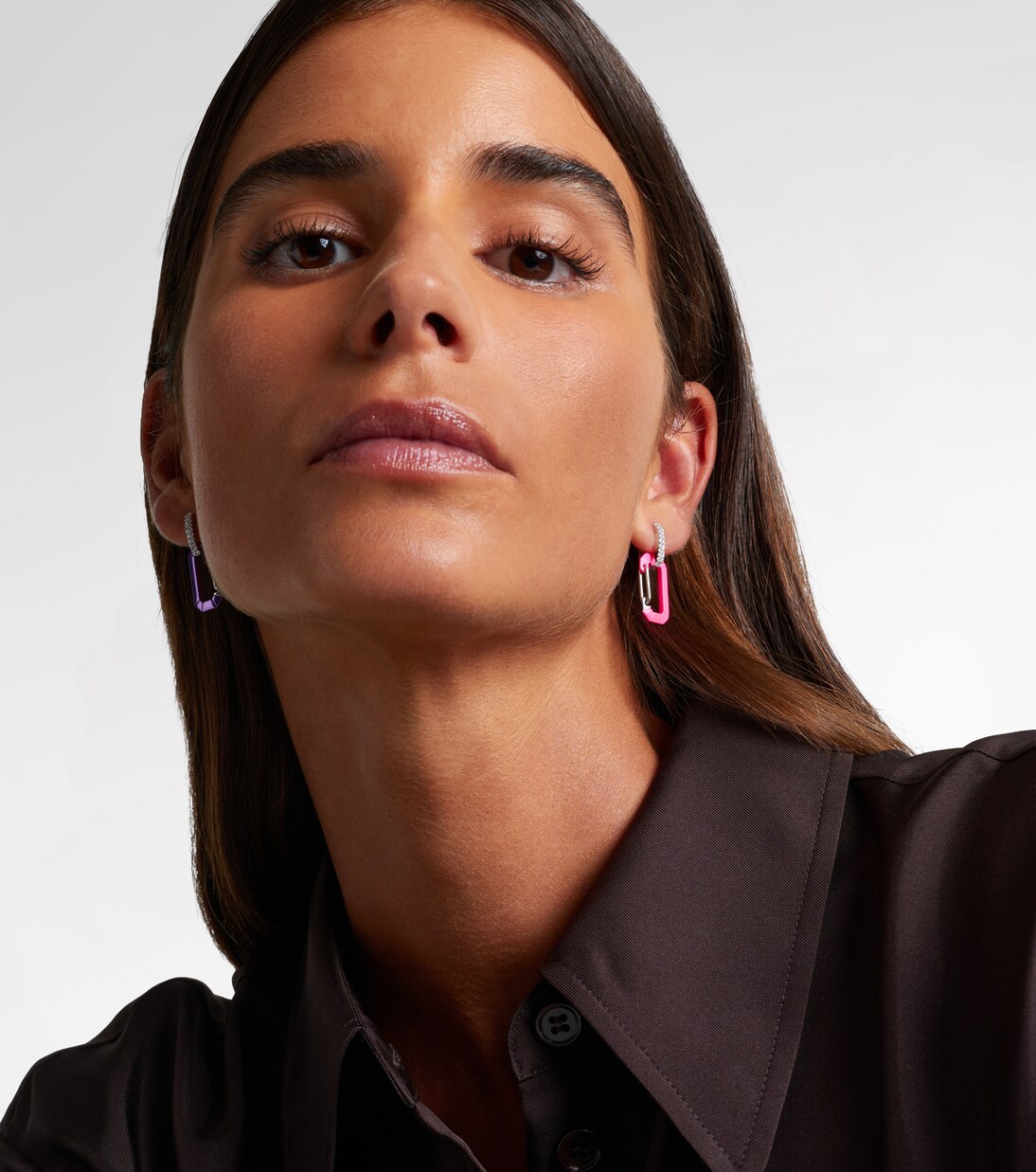 Orecchino singolo Chiara Small in oro 18kt, argento e diamanti | Eéra