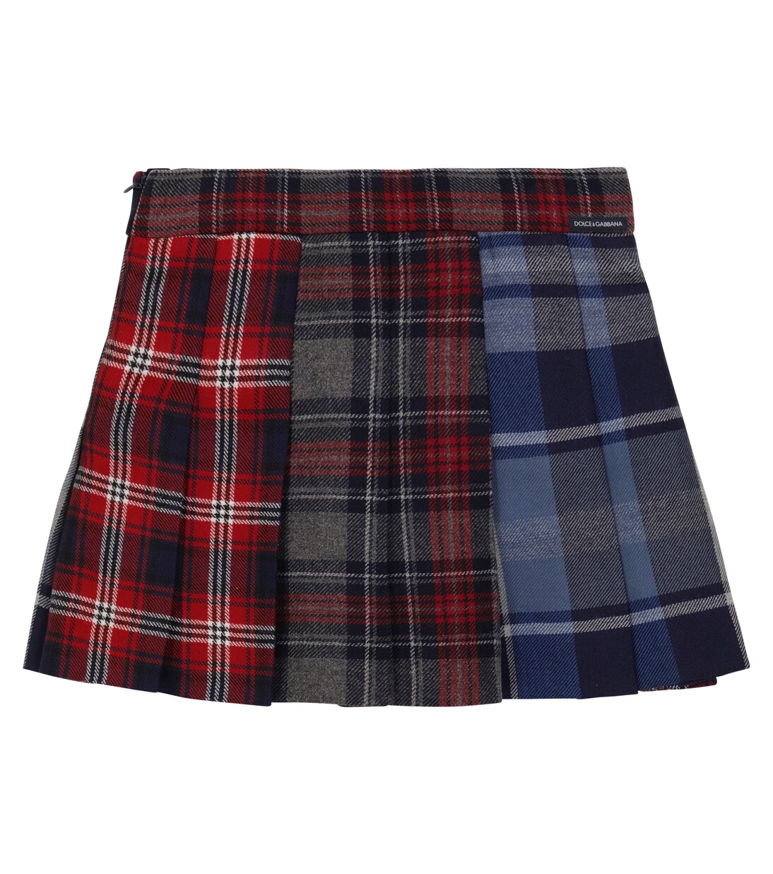 Checked wool-blend mini skirt | Dolce&Gabbana Kids