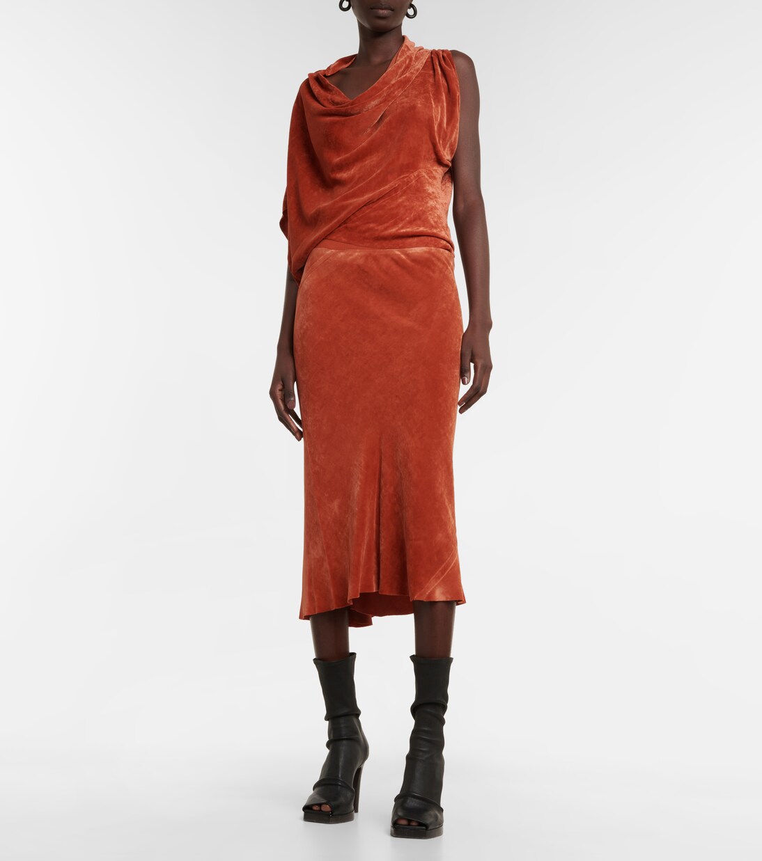 Top asimétrico de terciopelo | Rick Owens