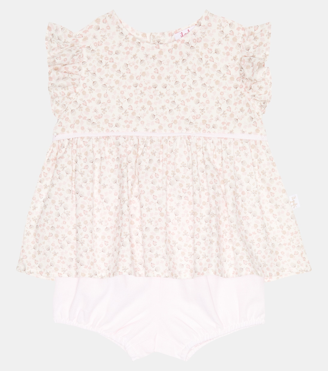 Baby cotton dress and bloomers set | Il Gufo