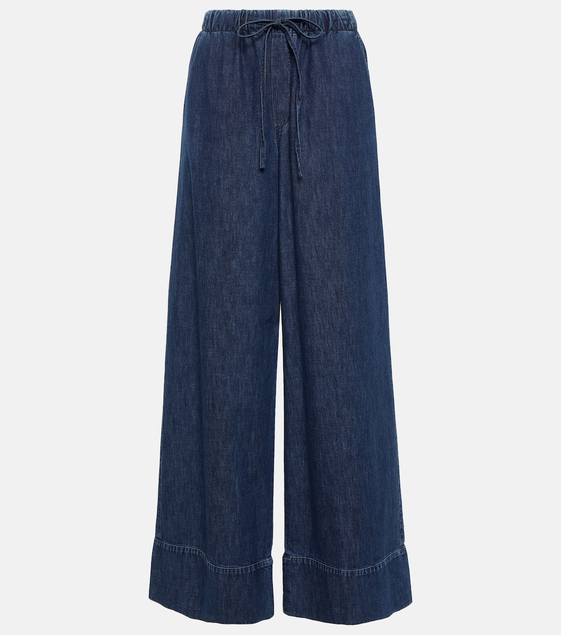 High-Rise Wide-Leg Jeans aus Chambray | Valentino