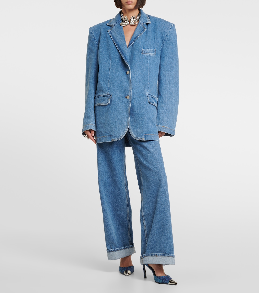 X Sergio Rossi Pumps aus Denim | Area