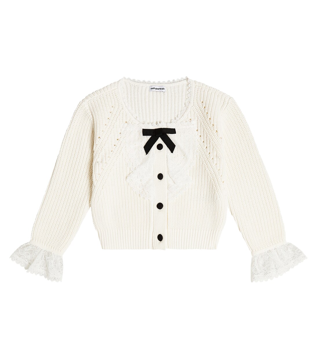 Ribbed-knit cotton cardigan | Self-Portrait Kids