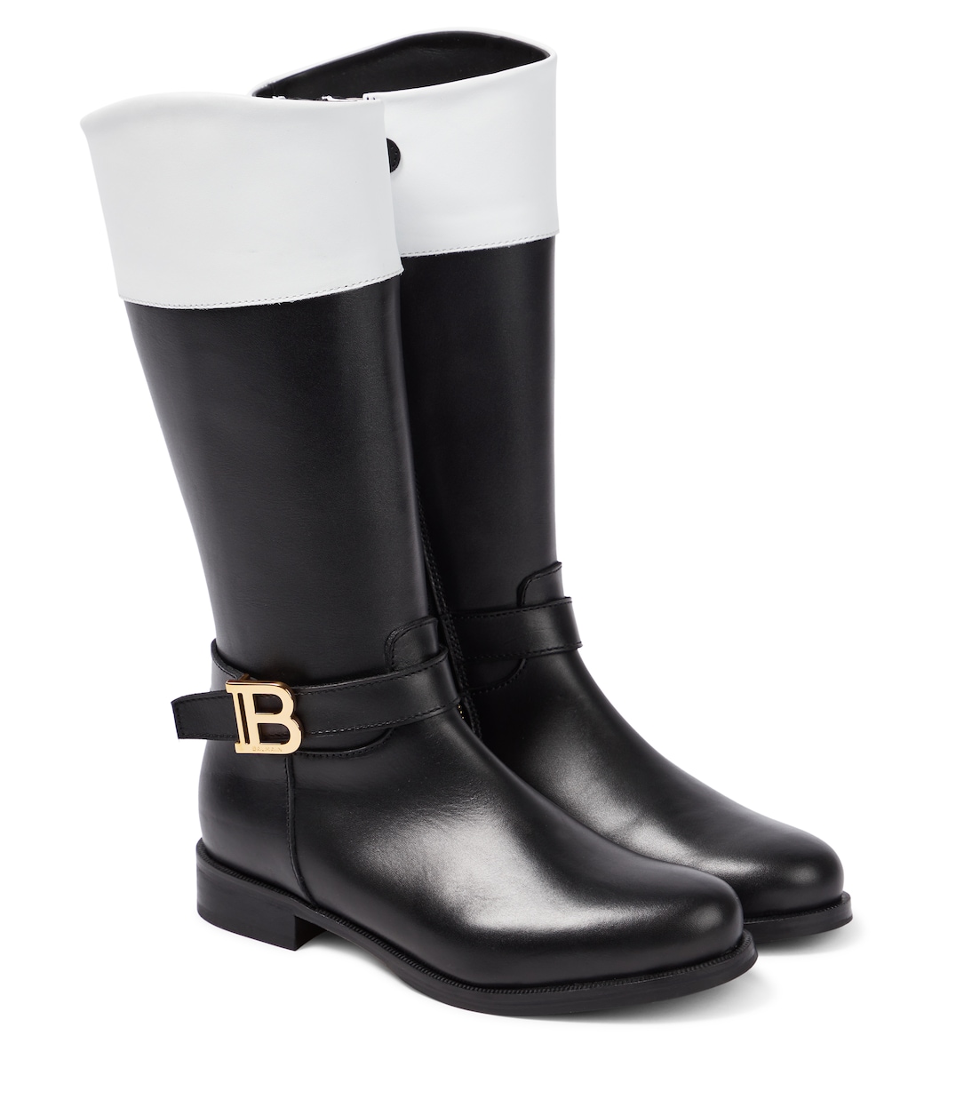 Knee-high leather boots | Balmain Kids