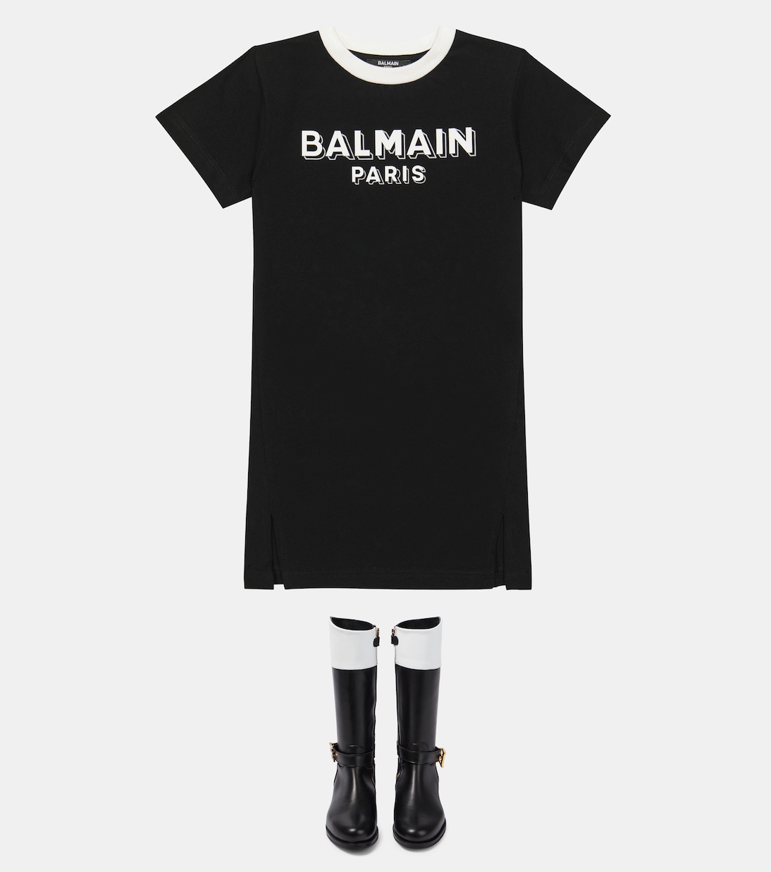 Knee-high leather boots | Balmain Kids