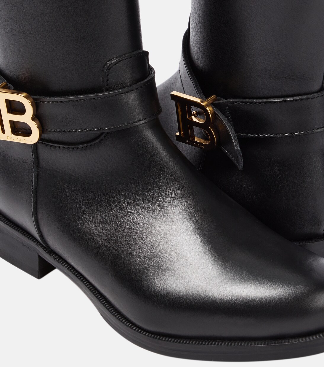 Knee-high leather boots | Balmain Kids