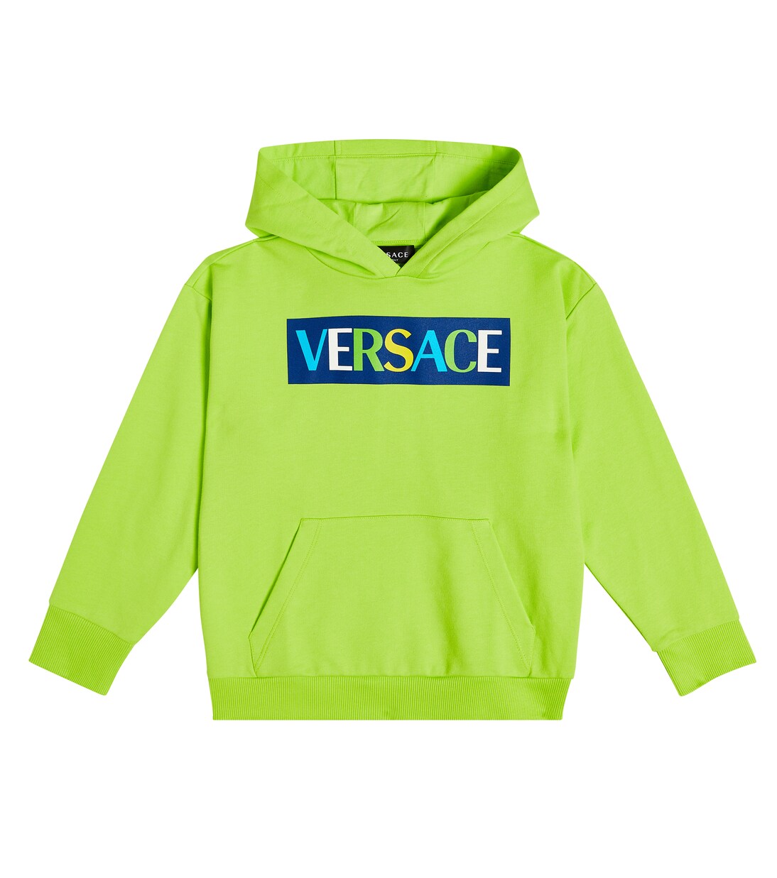 Logo cotton jersey hoodie | Versace Kids