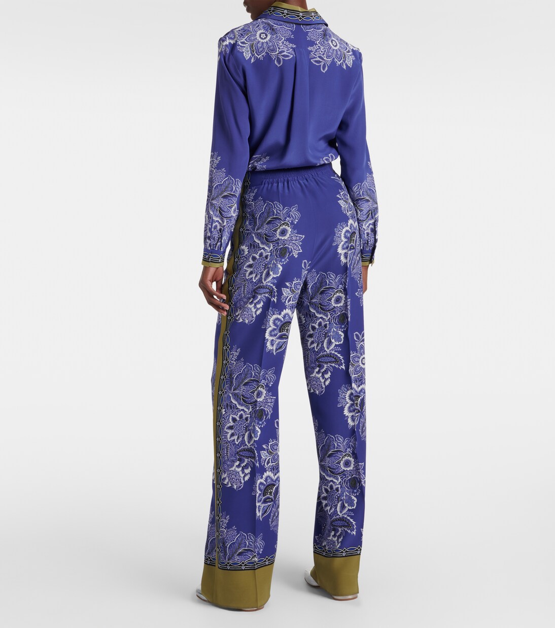Weite High-Rise-Hose aus Seide | Etro