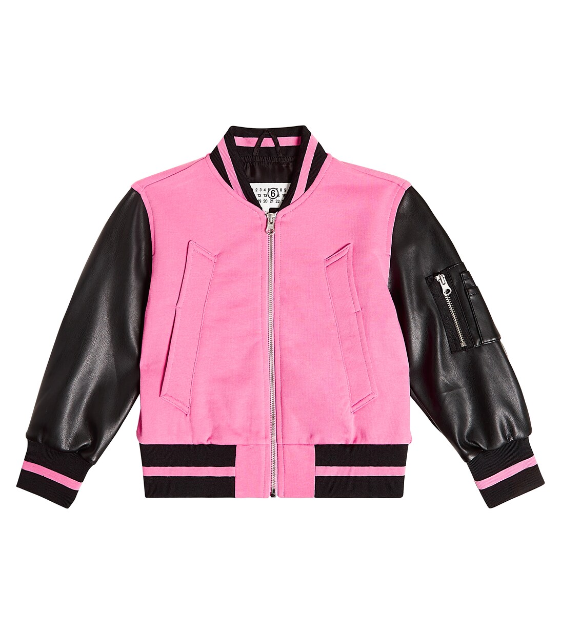 Cotton and faux leather bomber jacket | MM6 Maison Margiela Kids