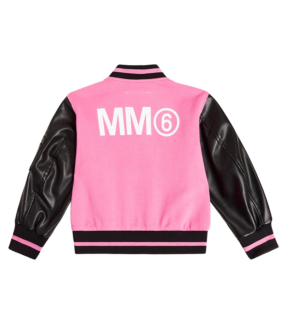 Cotton and faux leather bomber jacket | MM6 Maison Margiela Kids
