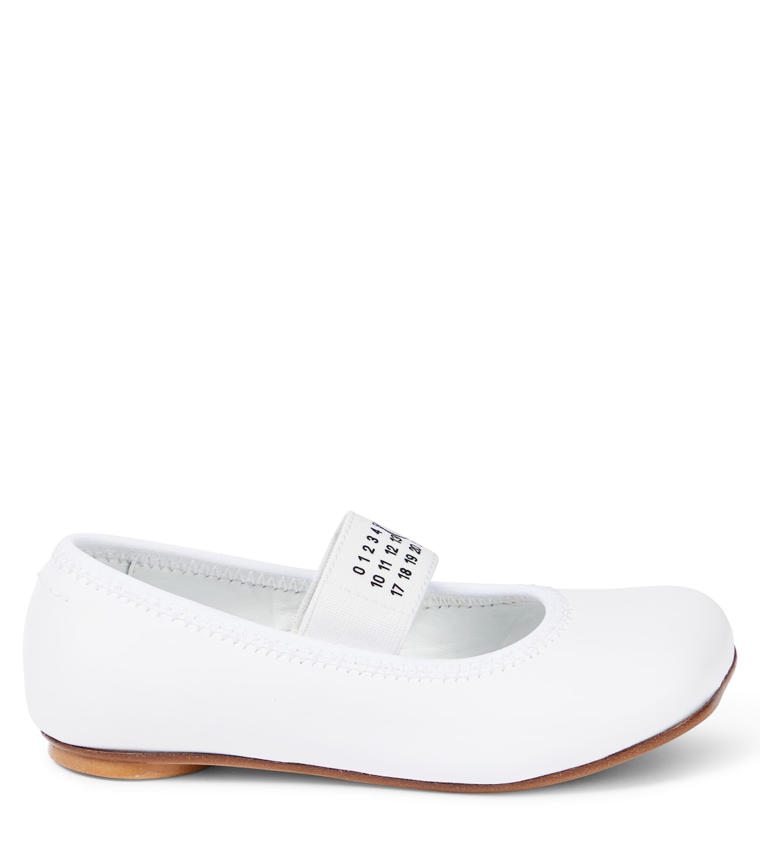 Logo leather-trimmed ballet flats | MM6 Maison Margiela Kids