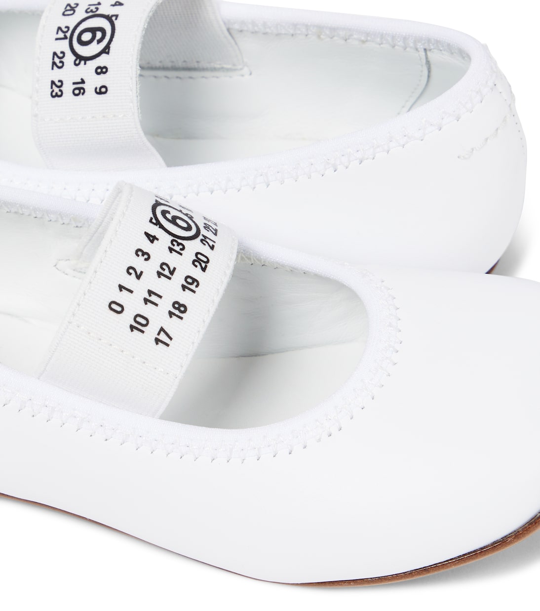 Logo leather-trimmed ballet flats | MM6 Maison Margiela Kids