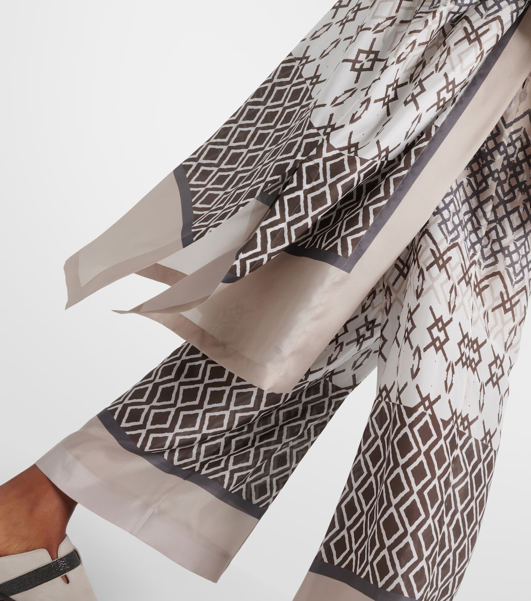 Bedruckter Mantel aus Seide | Brunello Cucinelli
