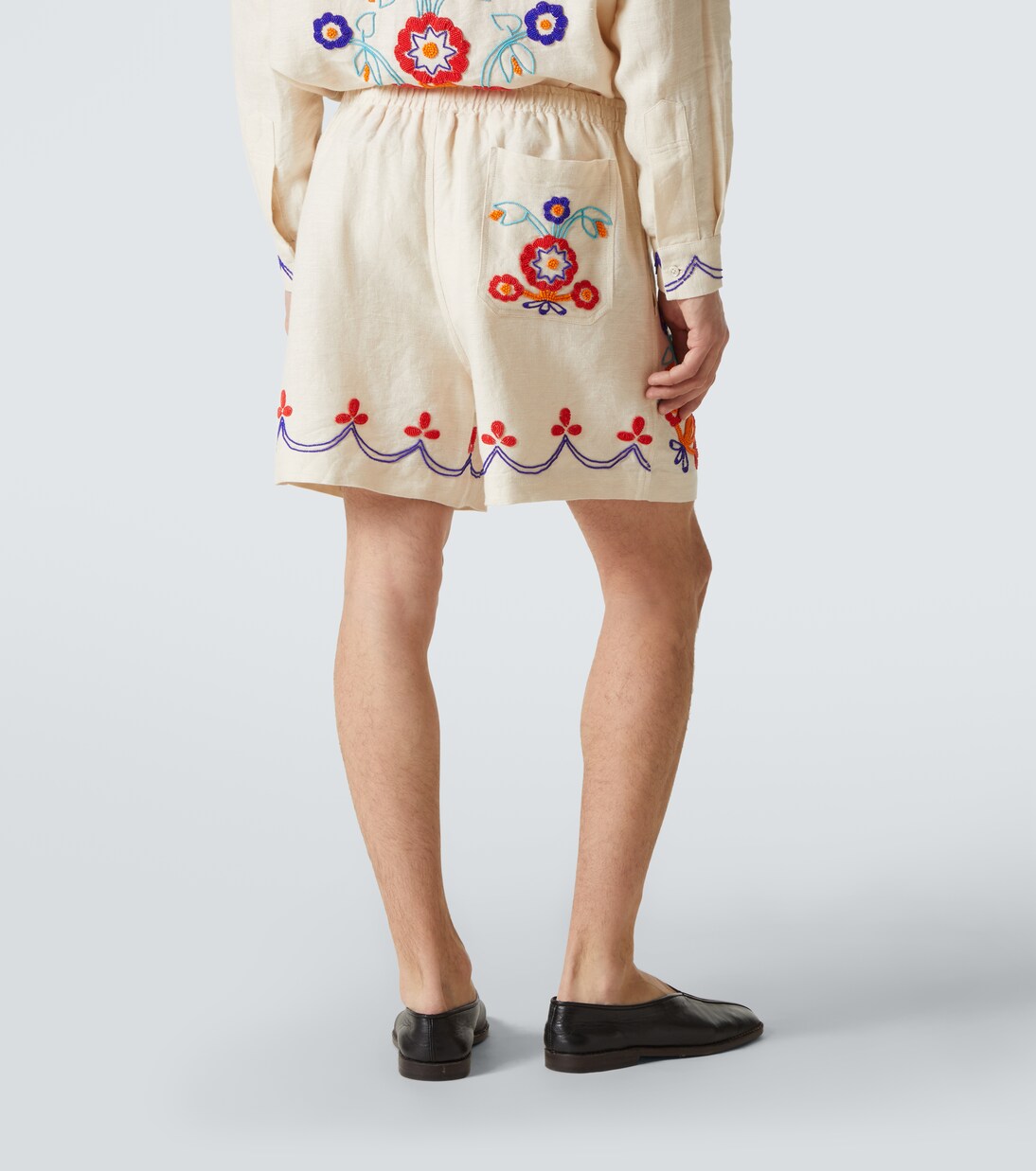 Garden Party beaded linen shorts | Bode