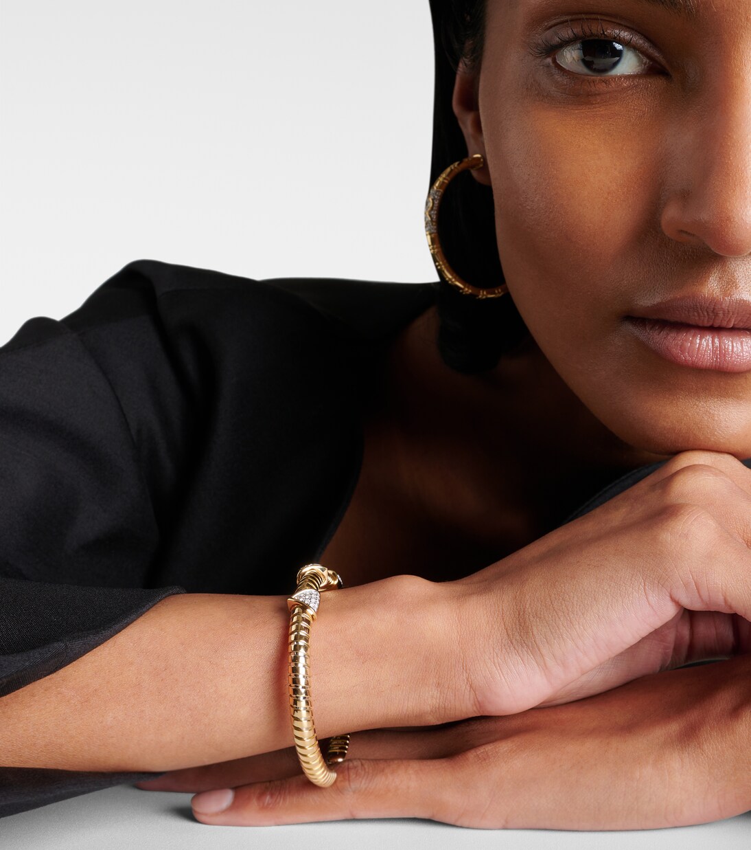 Armreif Trisolina 3 Station aus 18kt Gelbgold mit Diamanten | Marina B