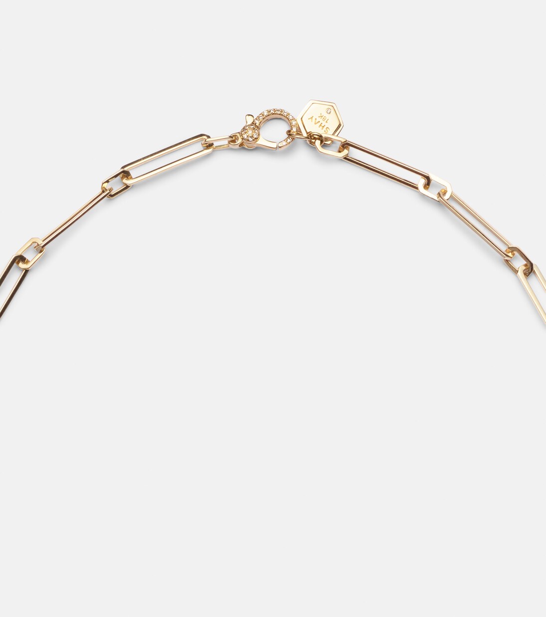 Halskette Radiant Deco aus 18kt Gelbgold mit Diamanten und Smaragd | Shay Jewelry