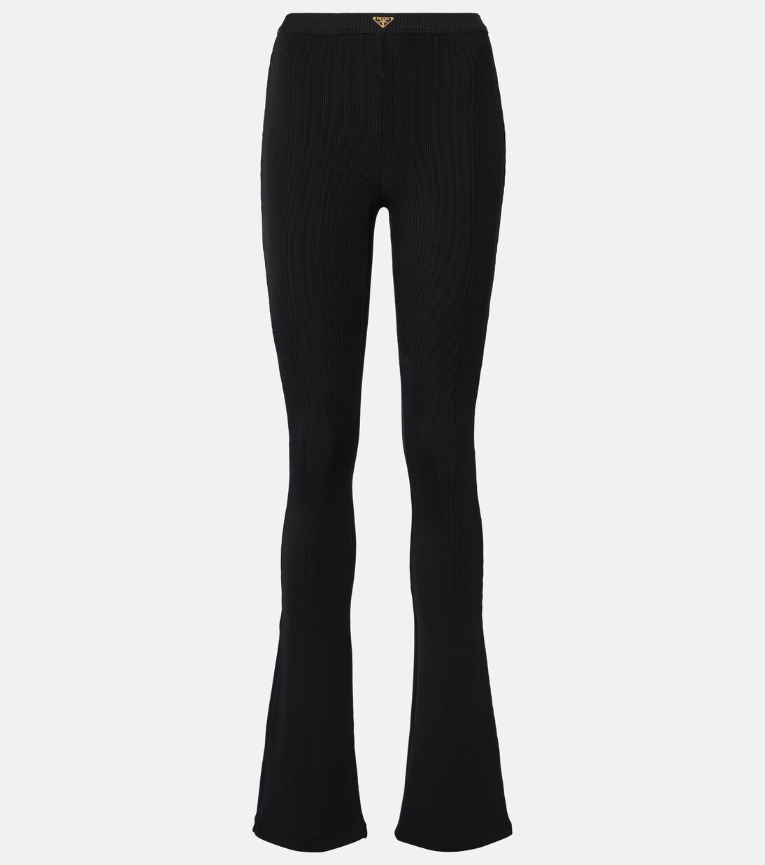 Ribbed-knit jersey flared pants | Prada