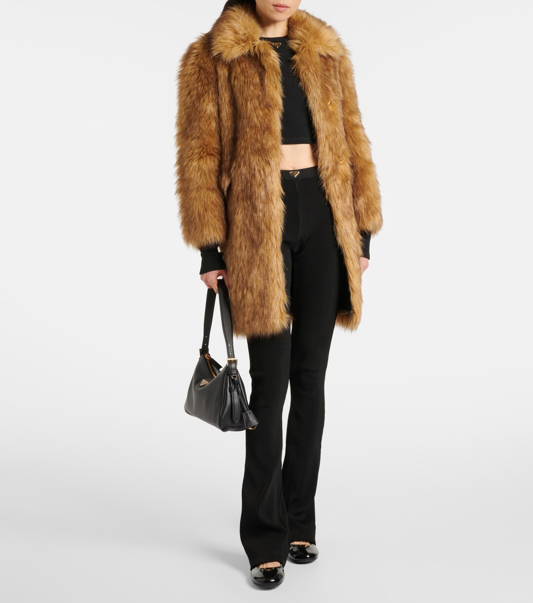 Ribbed-knit jersey flared pants | Prada