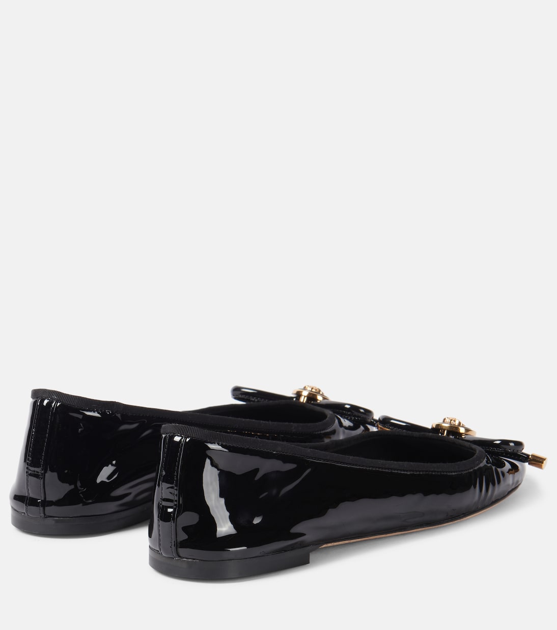 Opera bow-detail patent leather ballet flats | Versace