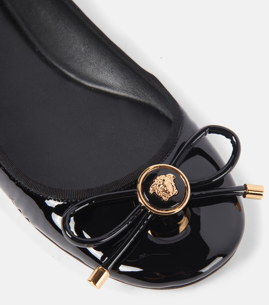 Opera bow-detail patent leather ballet flats | Versace