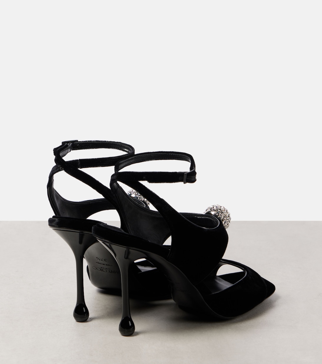 Sandalen Orb 95 aus Samt mit Kristallen | Jimmy Choo