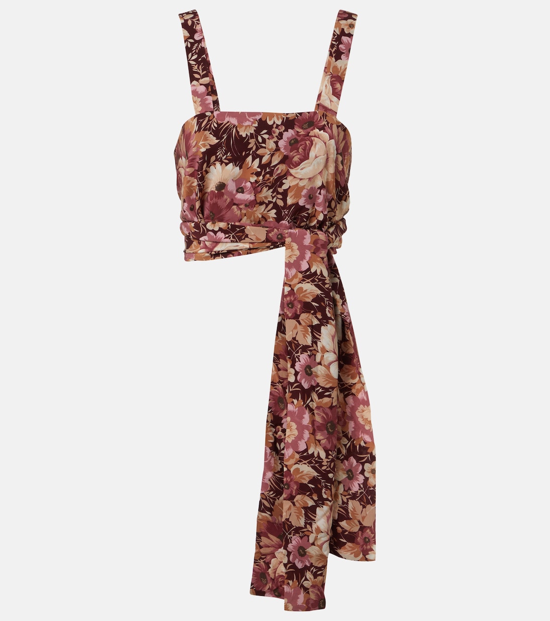 Floral crêpe de chine crop top | Chloé