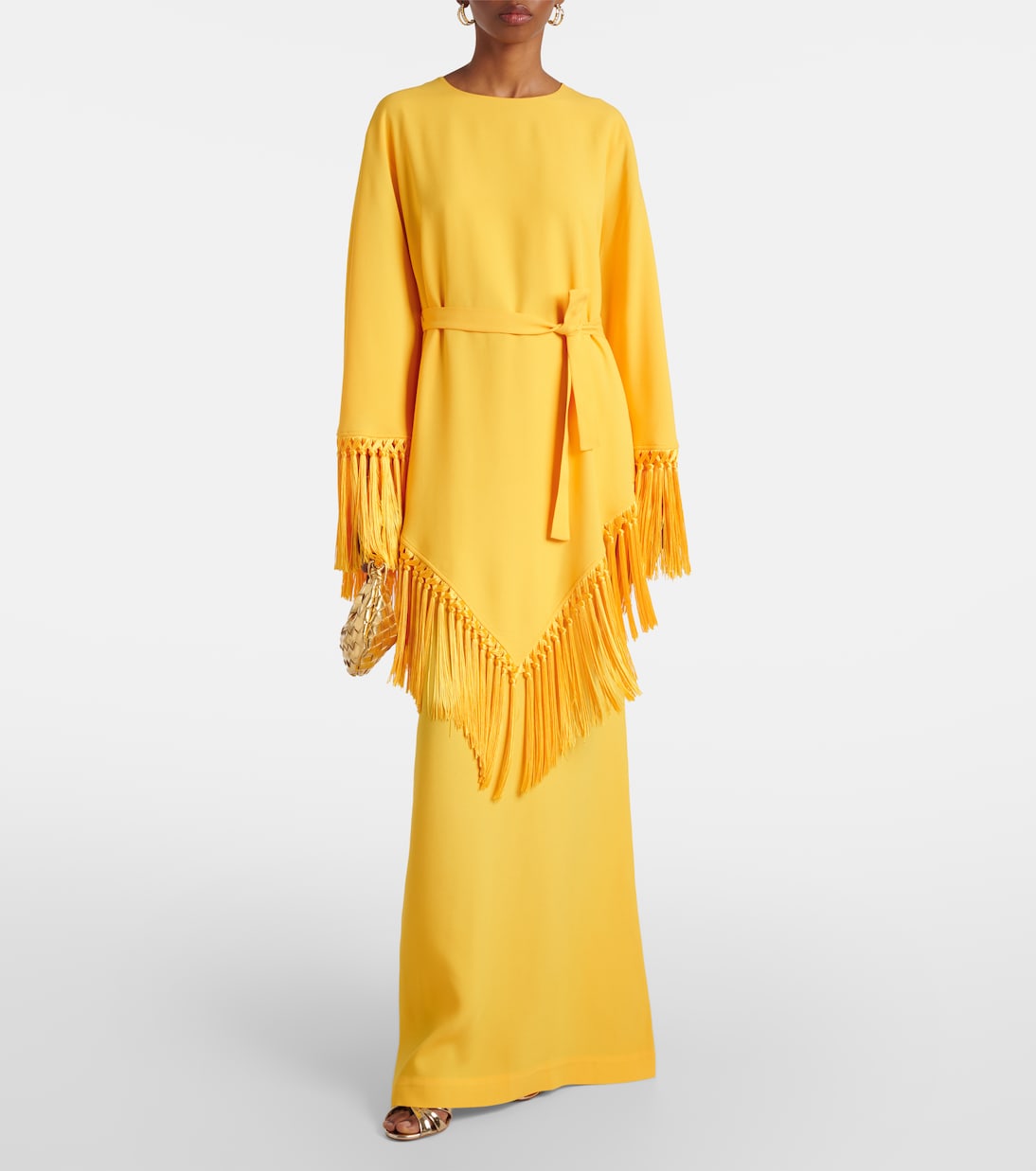 Fringed crêpe cady kaftan | Taller Marmo