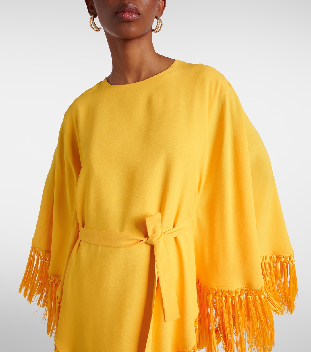 Fringed crêpe cady kaftan | Taller Marmo
