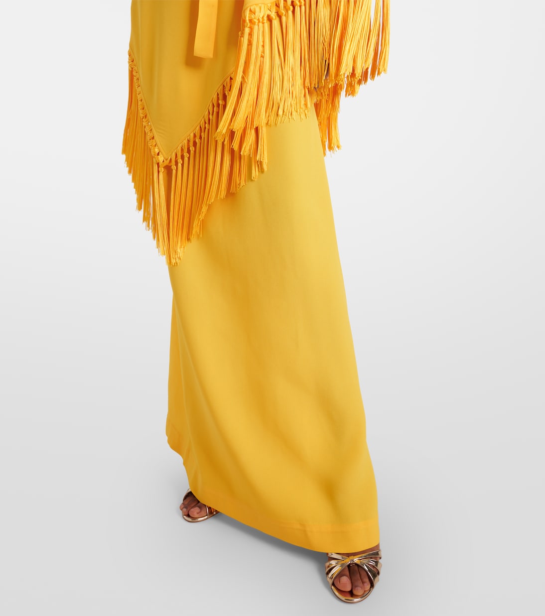 Fringed crêpe cady kaftan | Taller Marmo