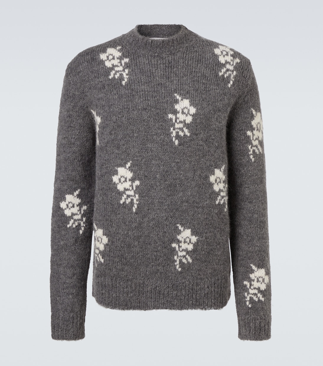 Floral intarsia alpaca and wool-blend sweater  | Jil Sander
