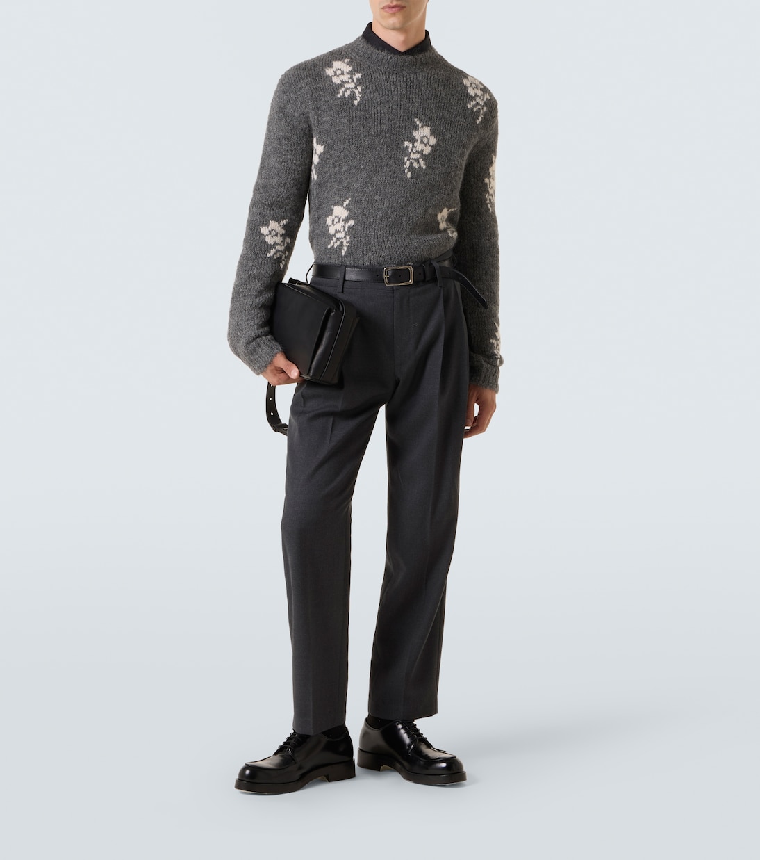 Floral intarsia alpaca and wool-blend sweater  | Jil Sander