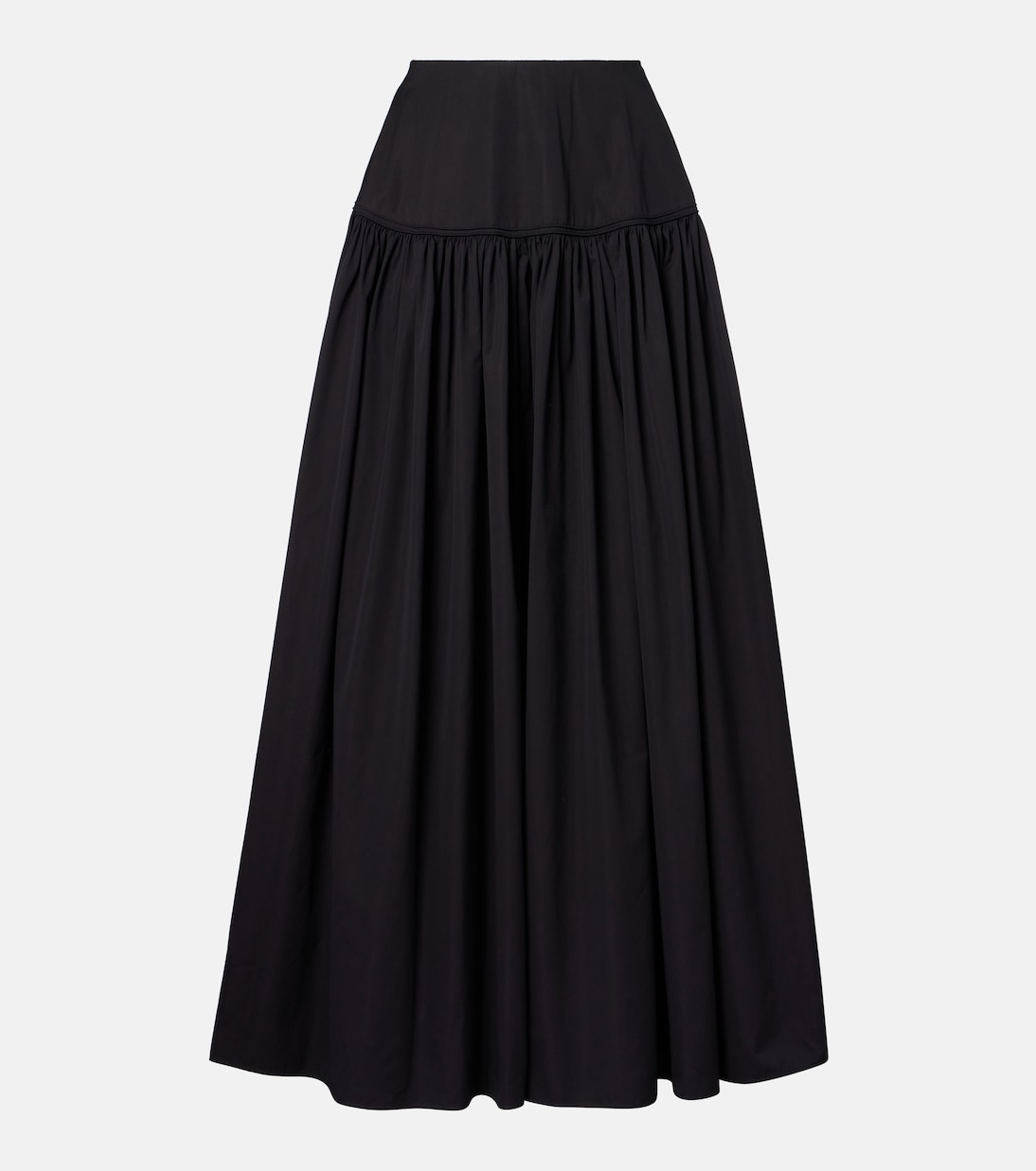 Gathered cotton poplin maxi skirt | Alaïa