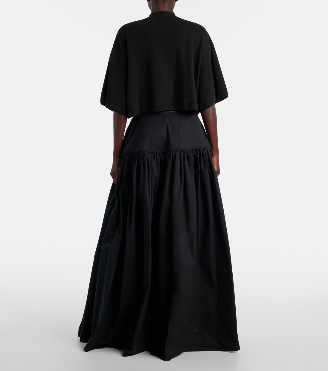 Gathered cotton poplin maxi skirt | Alaïa