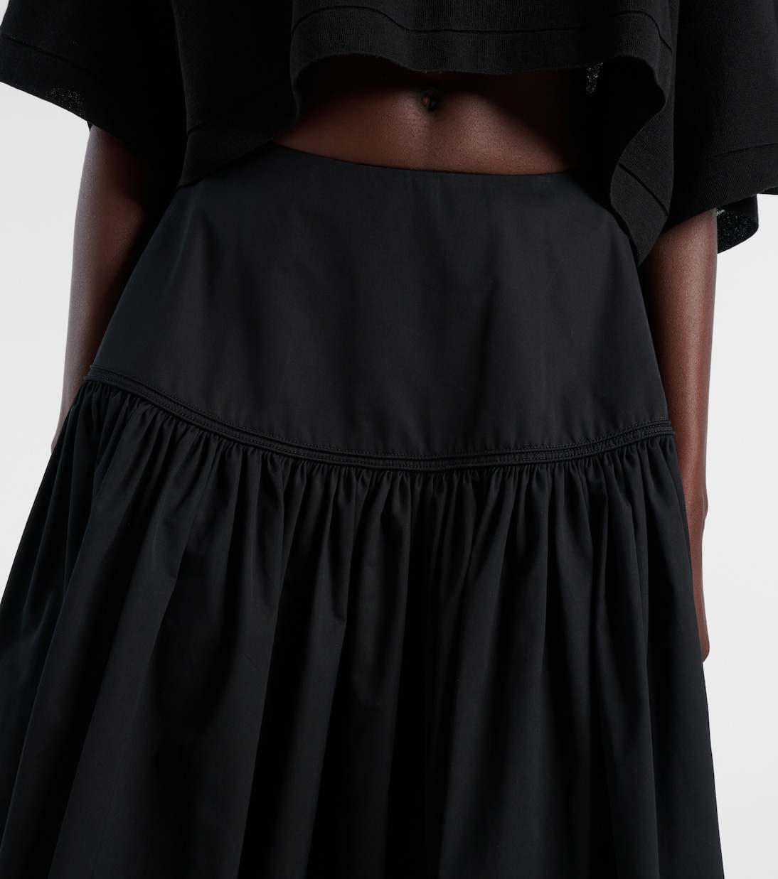 Gathered cotton poplin maxi skirt | Alaïa