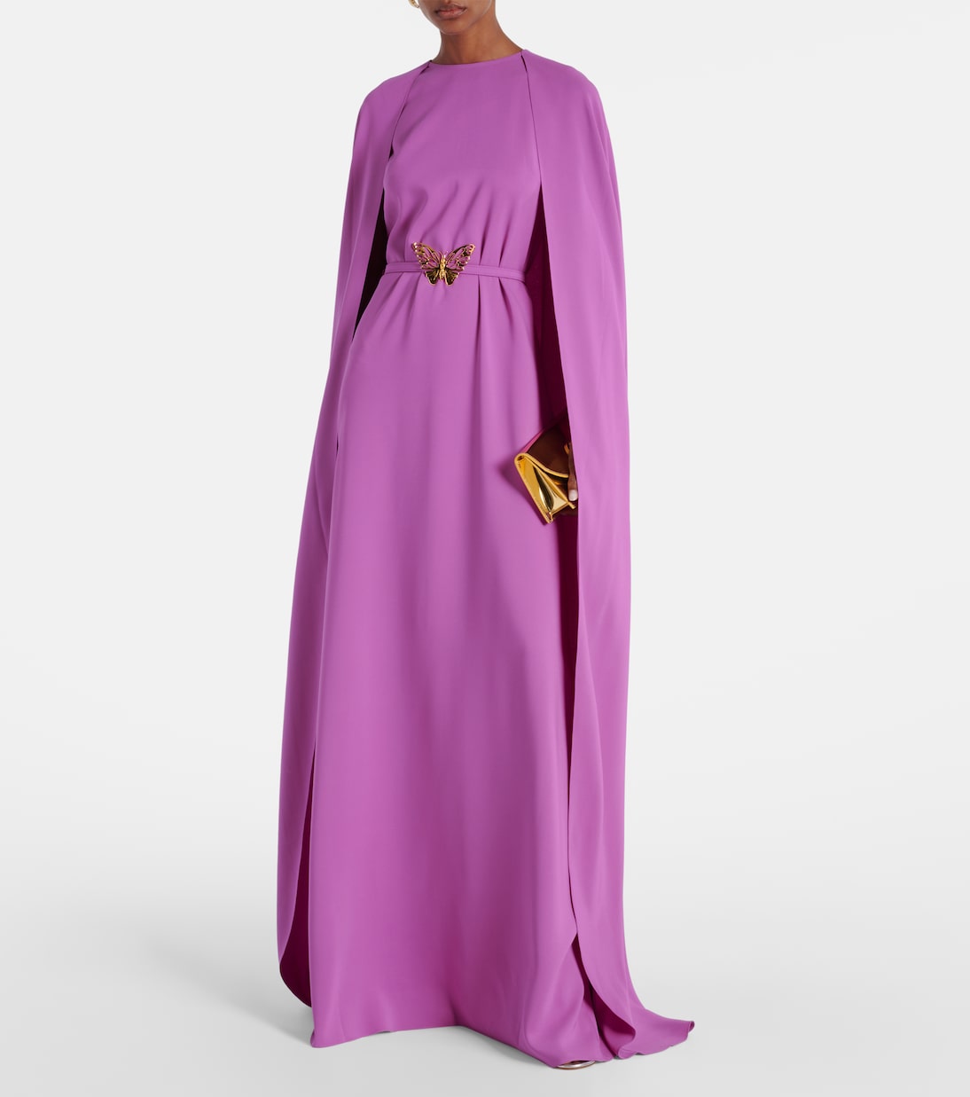 Caped silk-blend gown | Oscar de la Renta