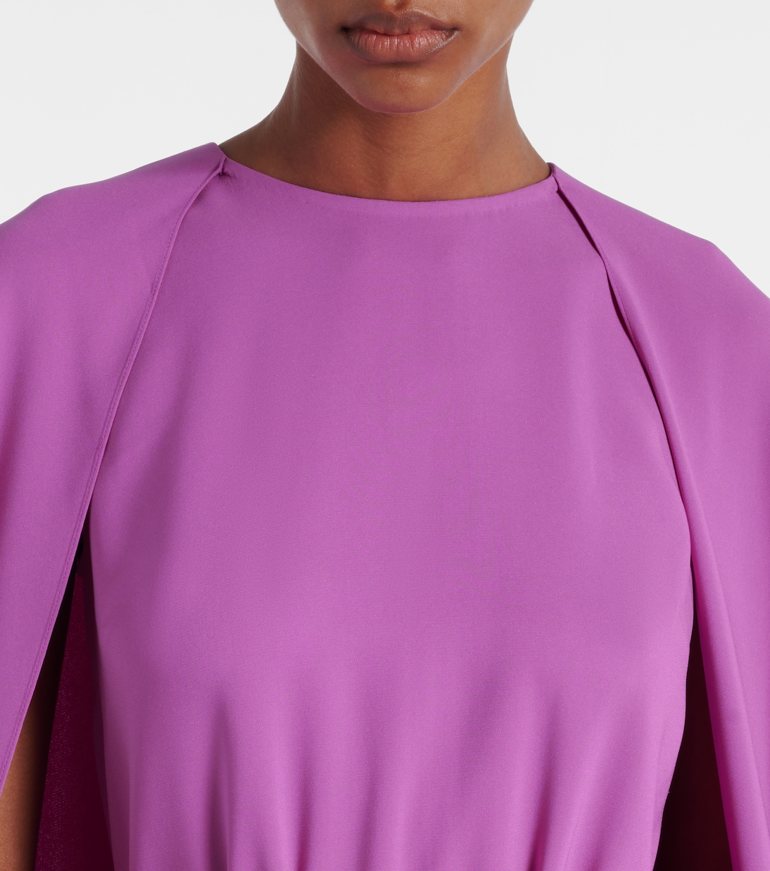 Caped silk-blend gown | Oscar de la Renta