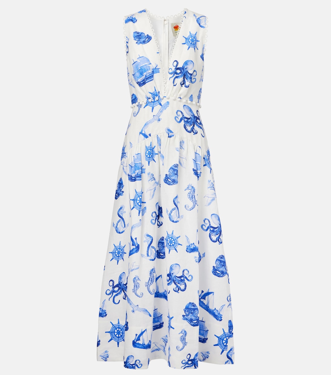 Printed linen midi dress | Farm Rio