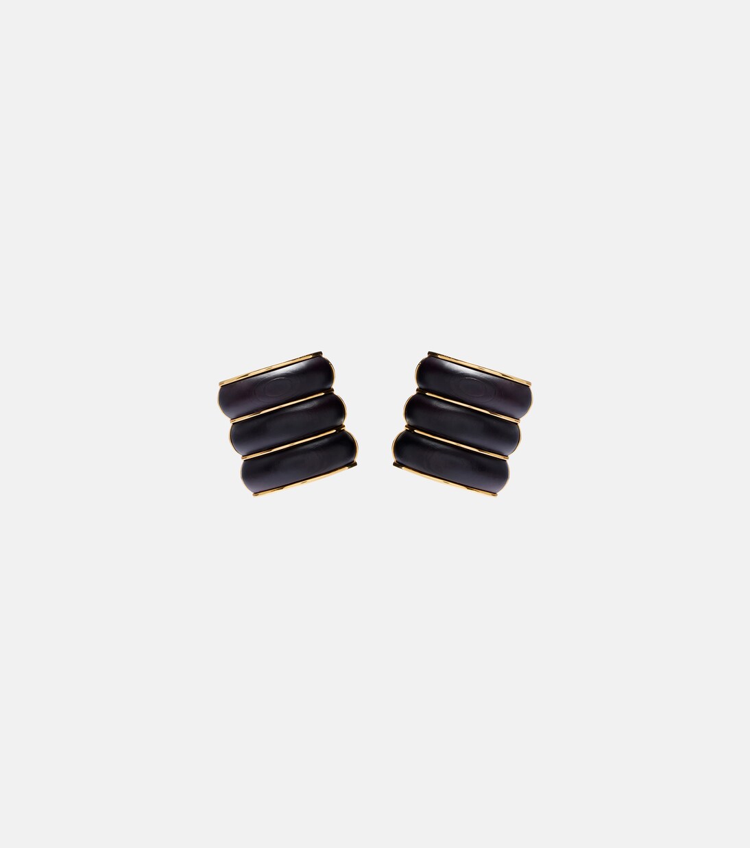 Bumper wooden clip-on earrings | Alaïa