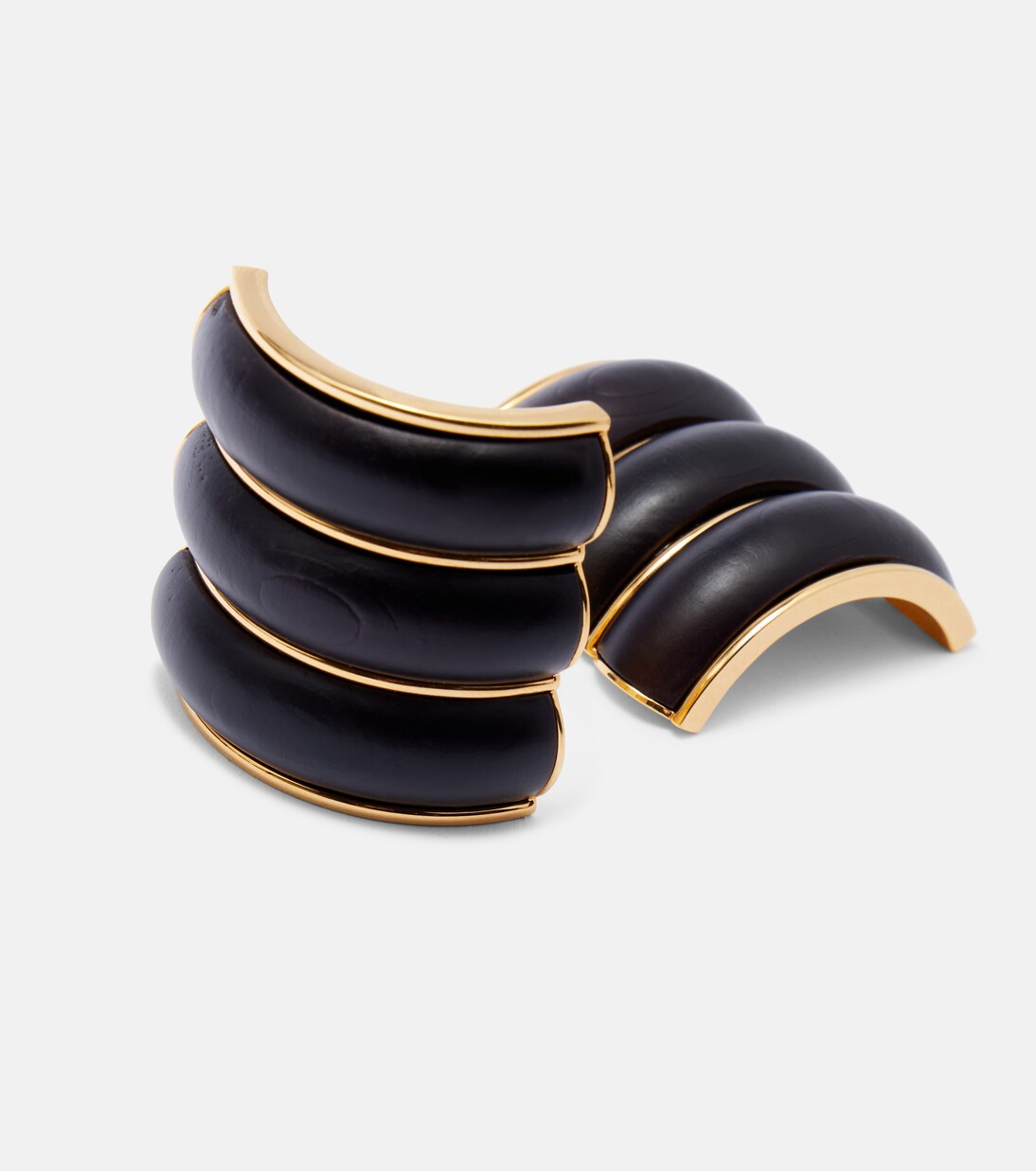 Bumper wooden clip-on earrings | Alaïa
