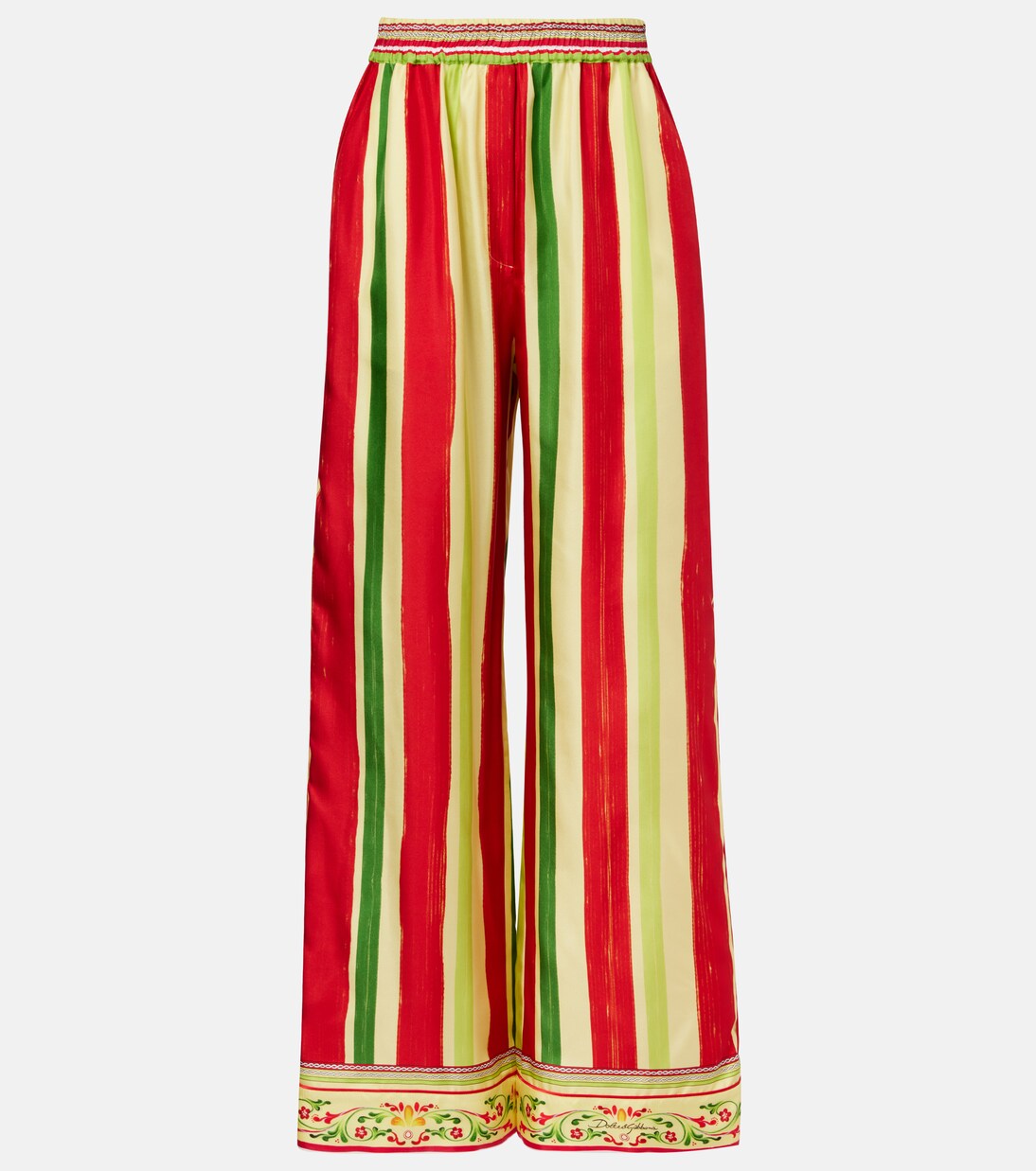 High-rise striped silk palazzo pants | Dolce&Gabbana