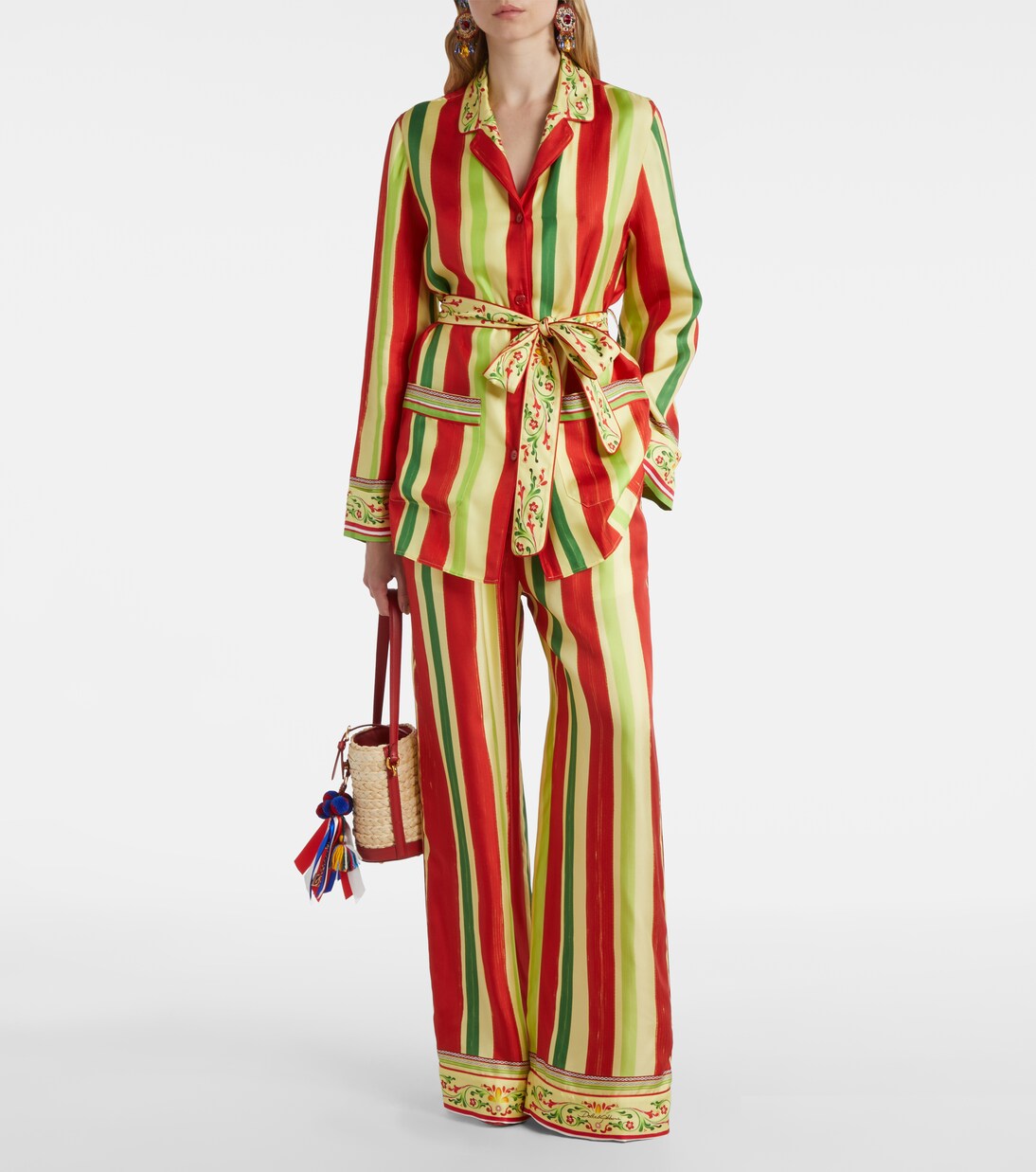 High-rise striped silk palazzo pants | Dolce&Gabbana