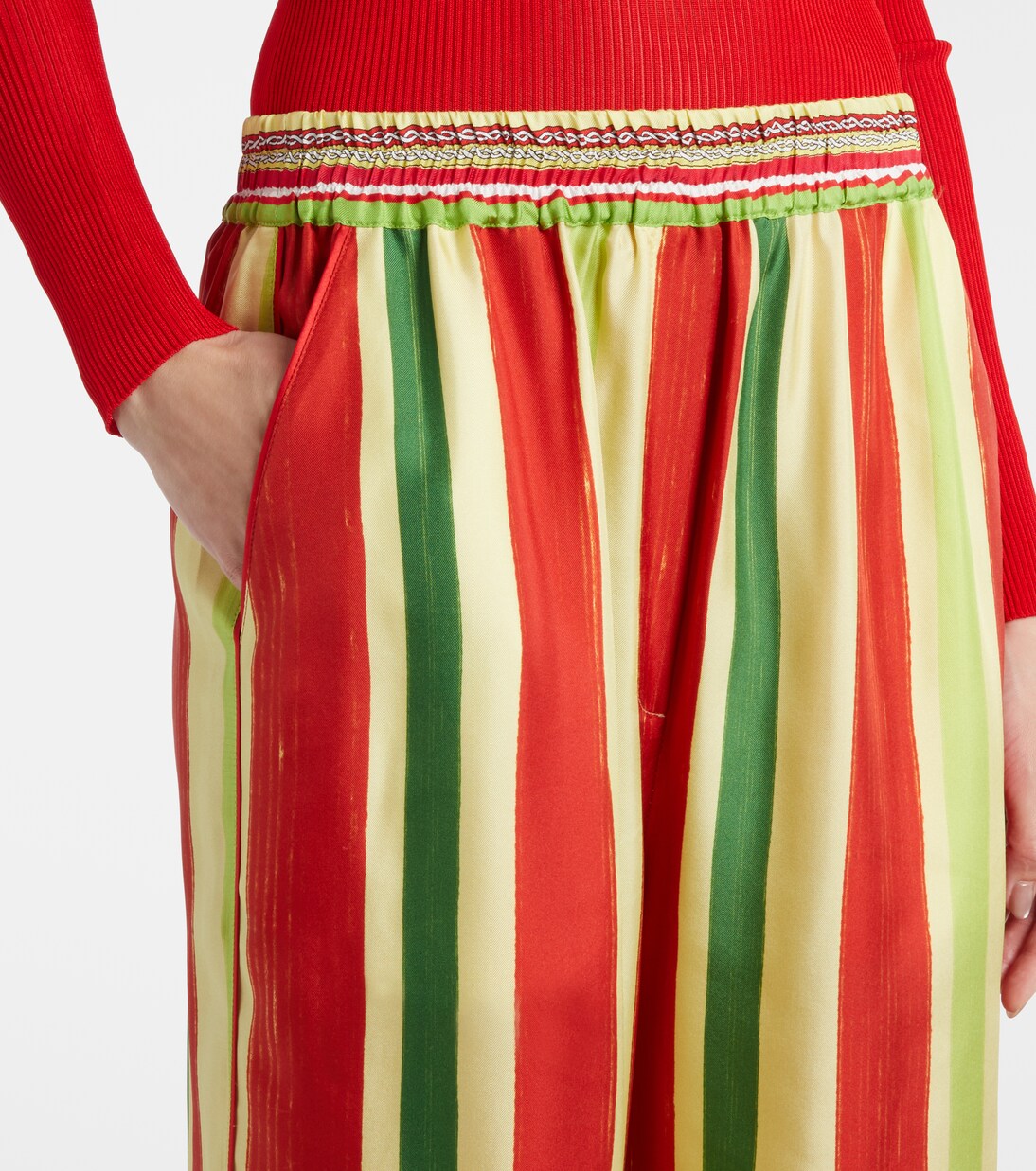 High-rise striped silk palazzo pants | Dolce&Gabbana