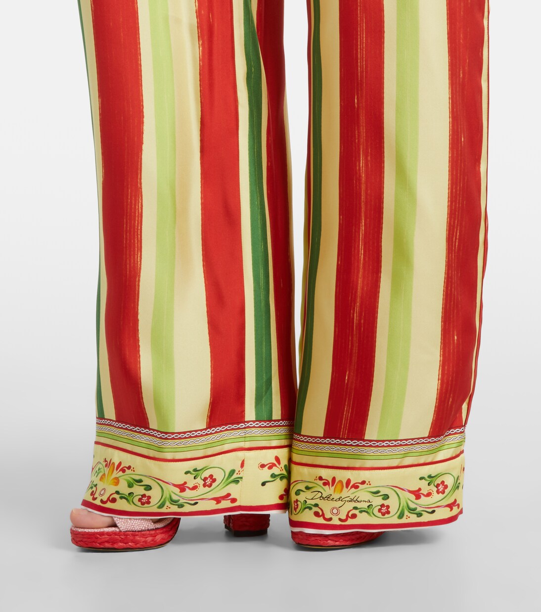 High-rise striped silk palazzo pants | Dolce&Gabbana