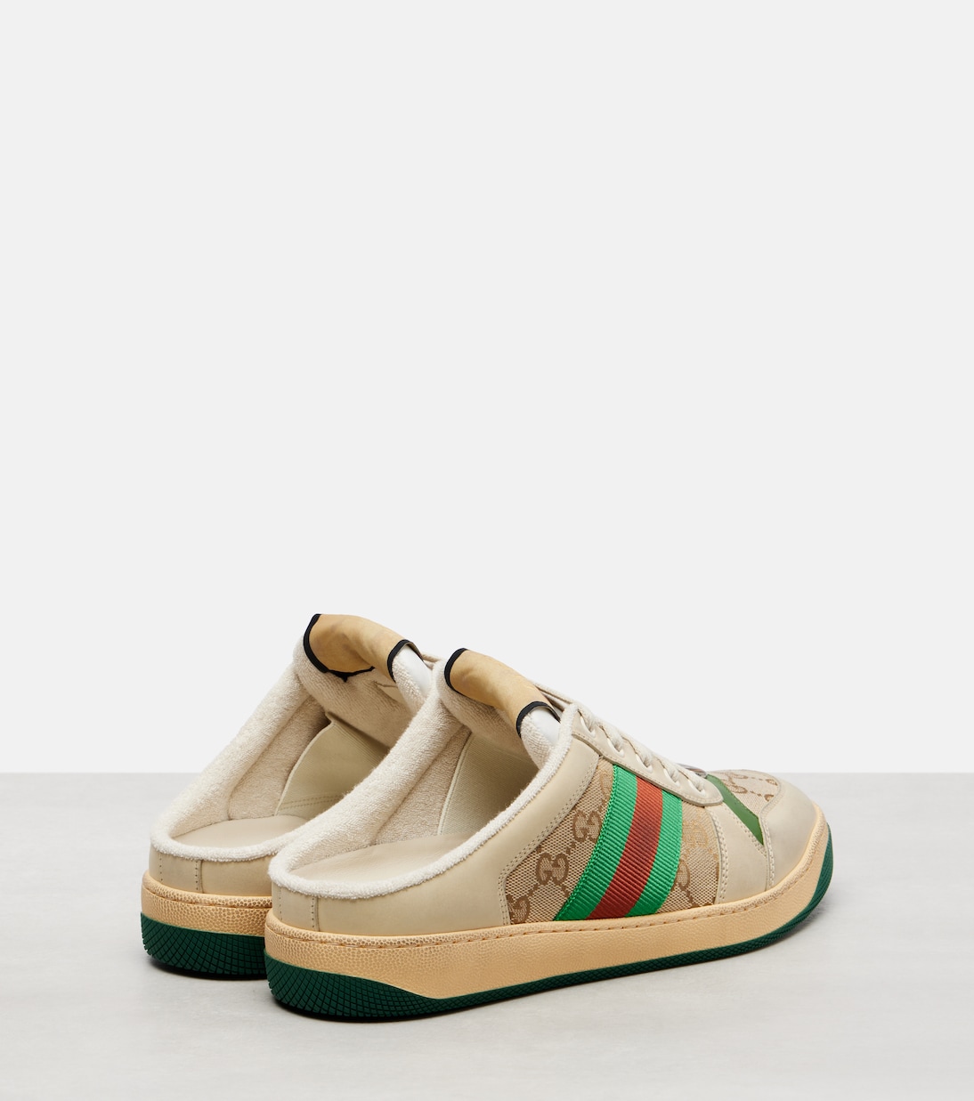 Slippers Screener GG Web Stripe aus Canvas | Gucci