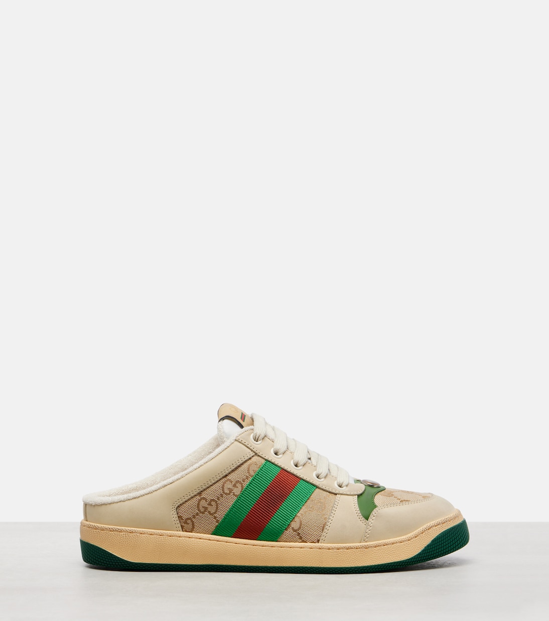 Slippers Screener GG Web Stripe aus Canvas | Gucci