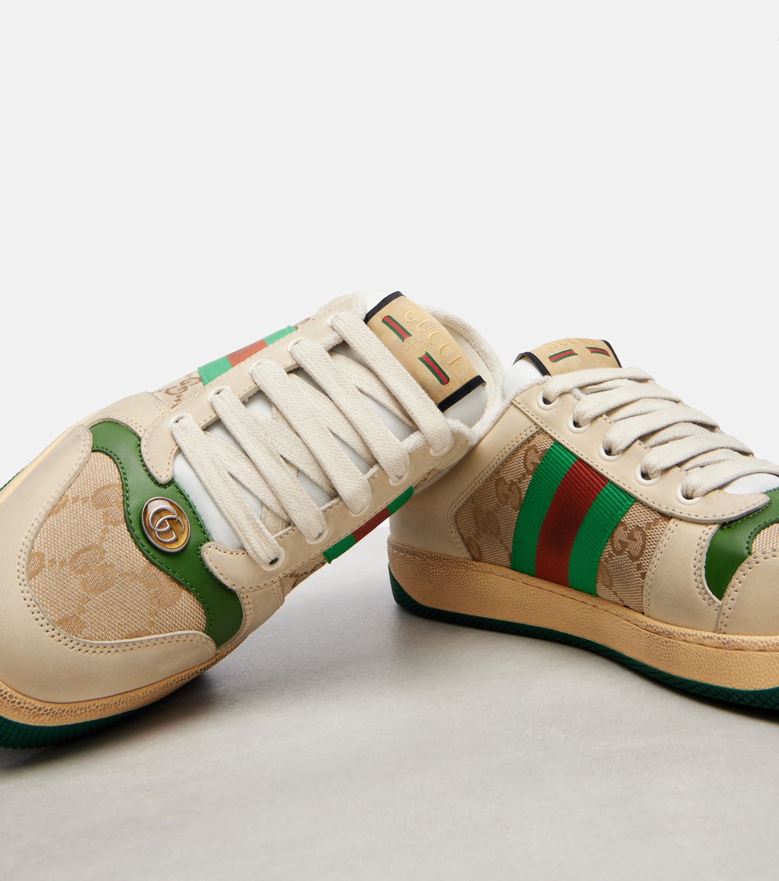 Slippers Screener GG Web Stripe aus Canvas | Gucci
