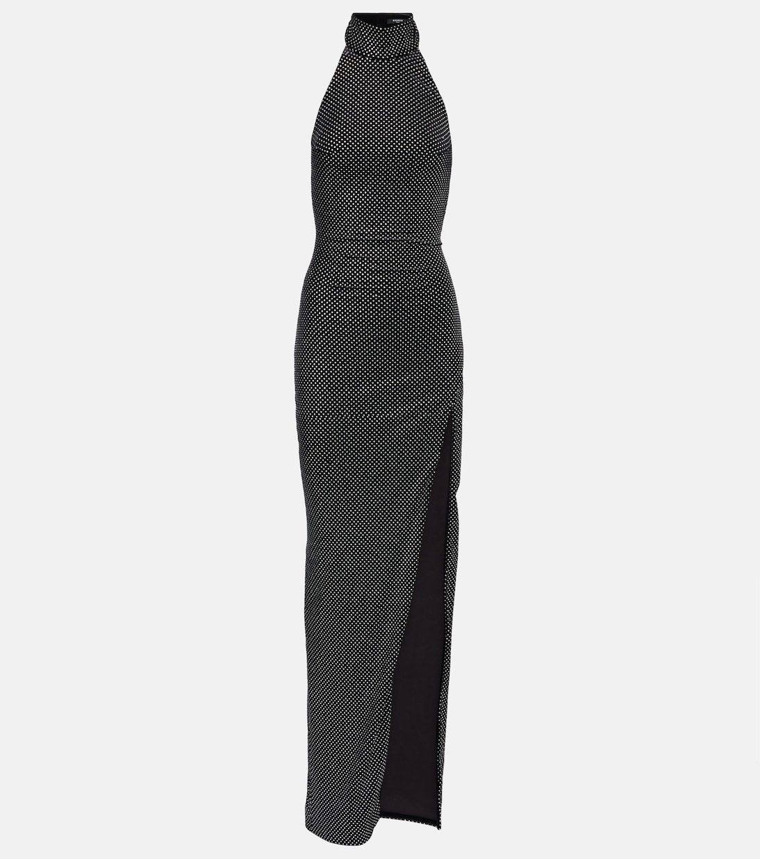 Maxikleid aus Samt mit Kristallen | Balmain