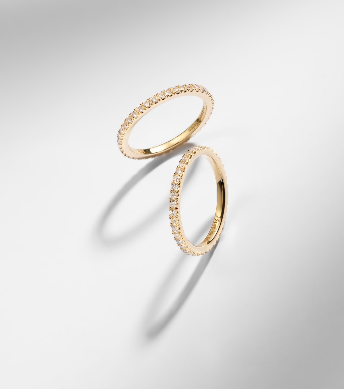Anneaux de superposition pour bague connectée Midi en or 18 ct et diamants | Suzanne Kalan