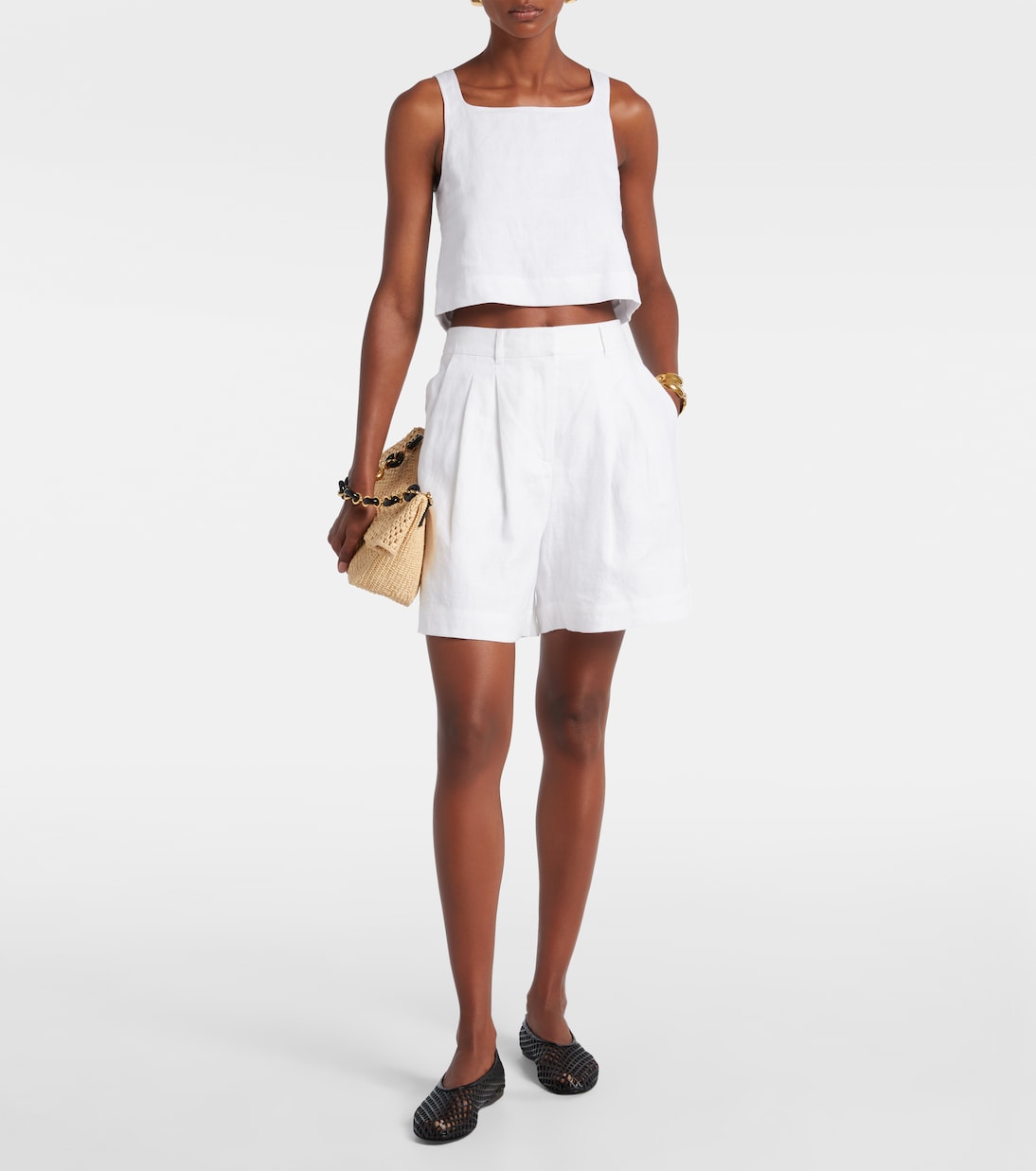 Short Marchello en lin à taille haute | Posse